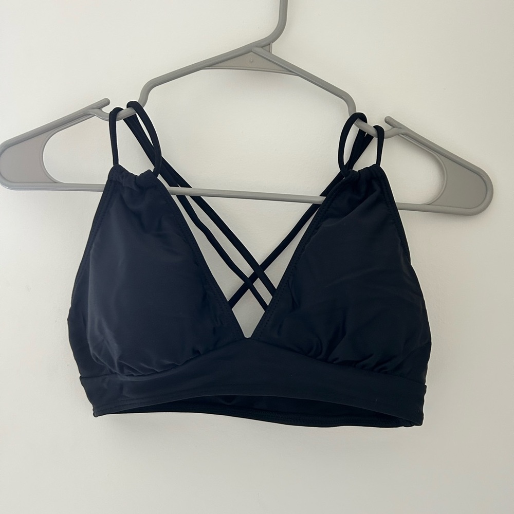 Chic Black Strappy Bikini Top